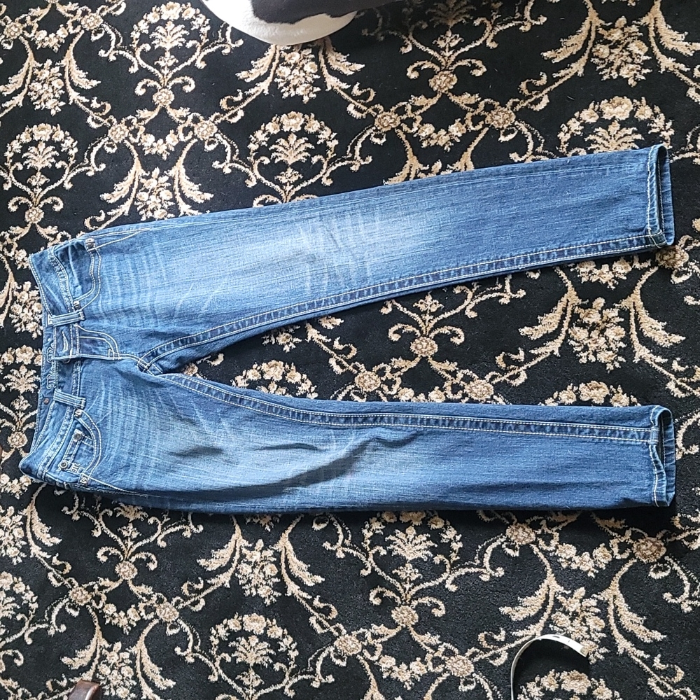 Miss me skinny jeans, gold embellishments on pockets, size 25